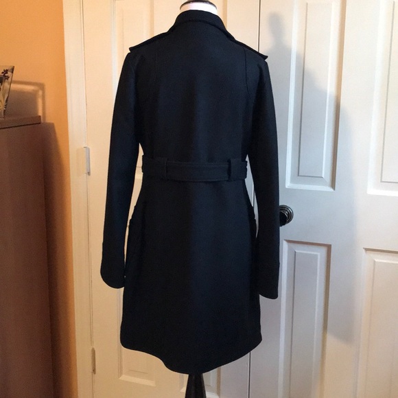 Jack BB Dakota Black Wool Trench Coat. Size Medium - Picture 7 of 8
